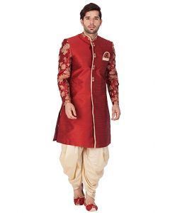 Men Silk Blend Sherwani Set