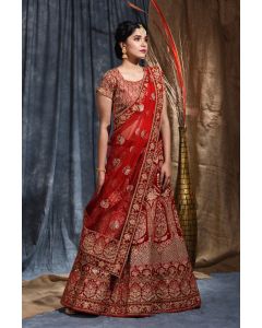 Wedding Lehenga Set In Red Colour